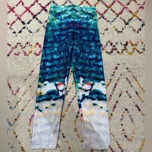 Rep Active Art Ocean Abstract Cropped Leggings